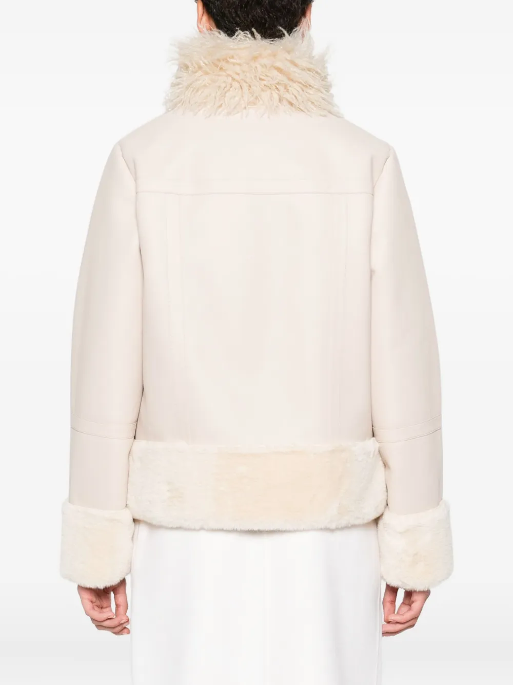 Twinset Trimmed Zip-front Jacket In Neutral