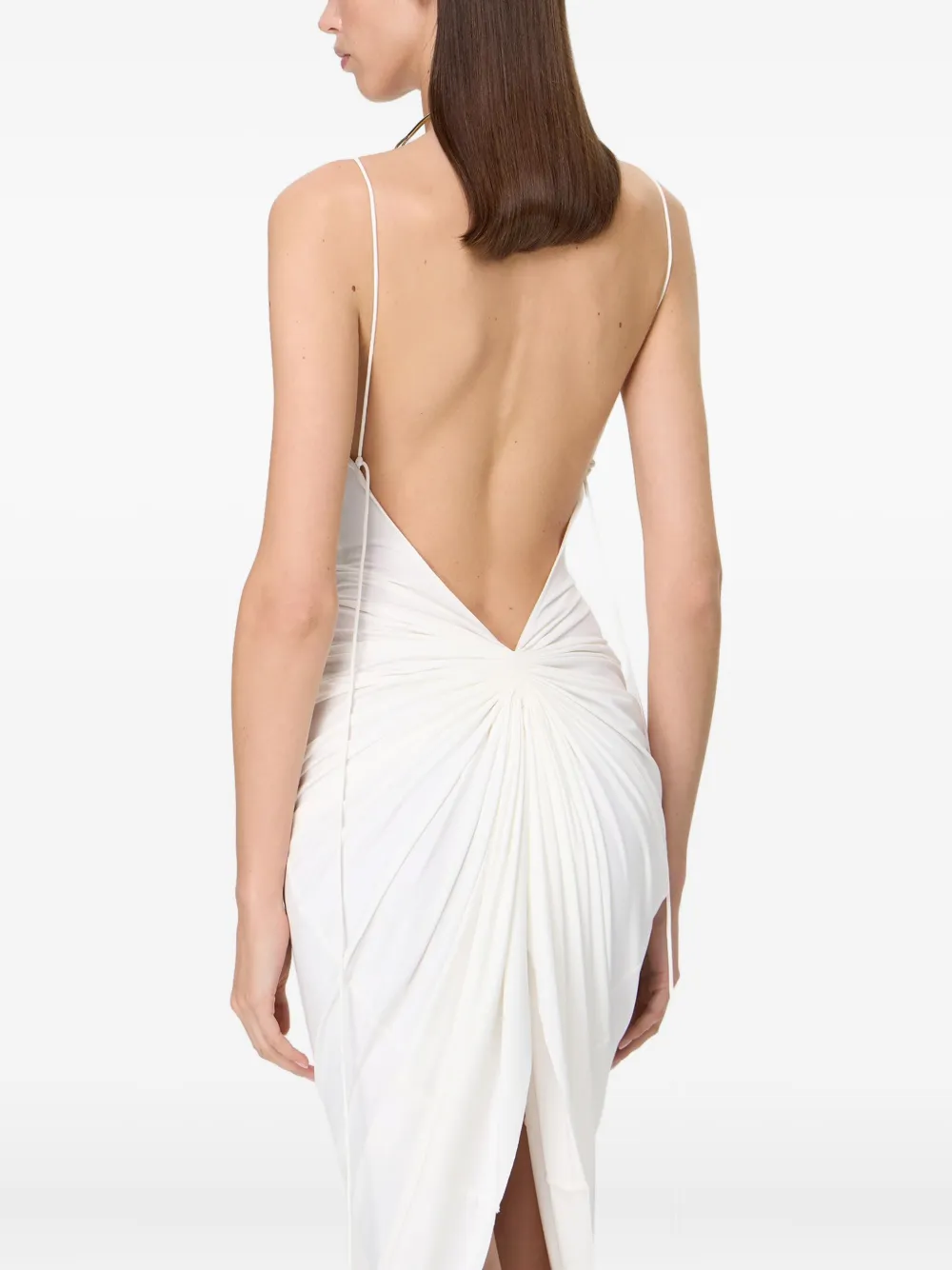 KOROBEYNIKOV Midi-jurk met gedrapeerd details Wit