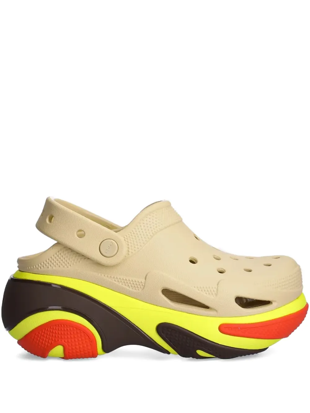 Crocs Plateau-Pantoletten mit Lochmuster - Nude