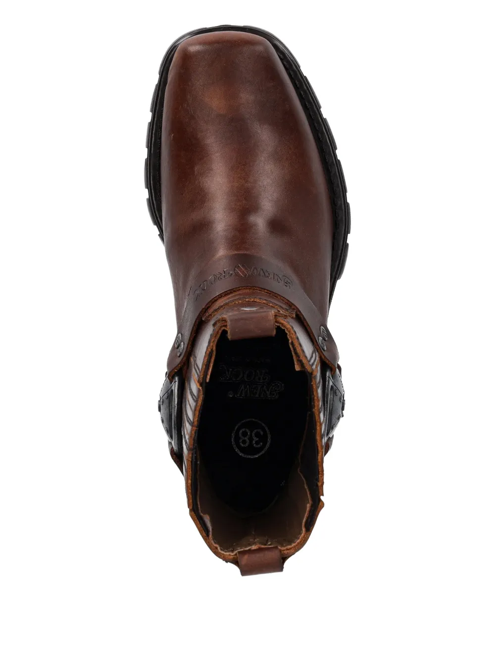 NEW ROCK 50mm laarzen met leren bandje Bruin