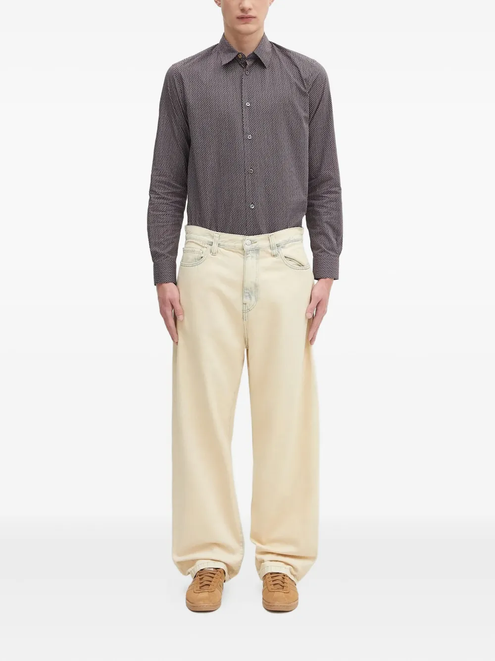 Paul Smith Overhemd met geometrische print - Bruin