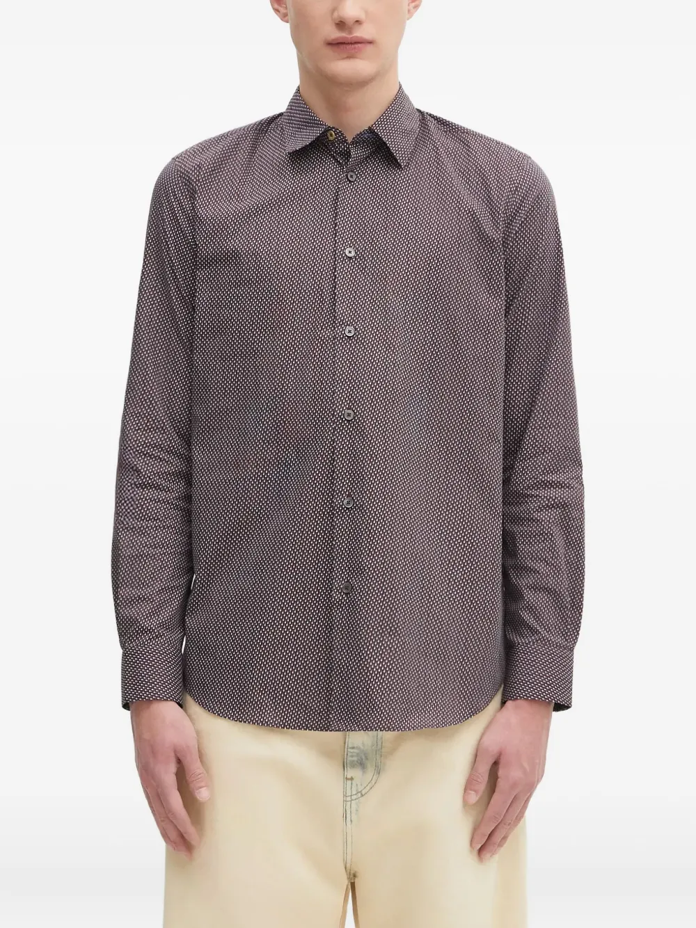 Paul Smith geometric-print shirt - ブラウン Paul Smith geometric-print shirt - ブラウン