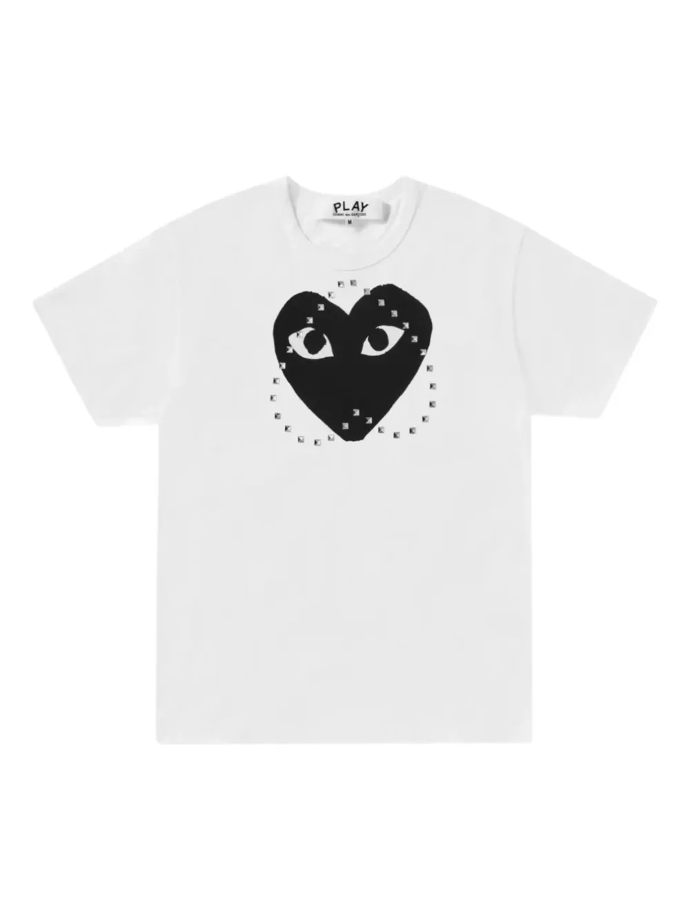 Comme Des Garçons Play logo-print studded-embellishment T-shirt Wit