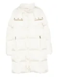 Moncler quilted hooded single-breasted coat - Neutrals