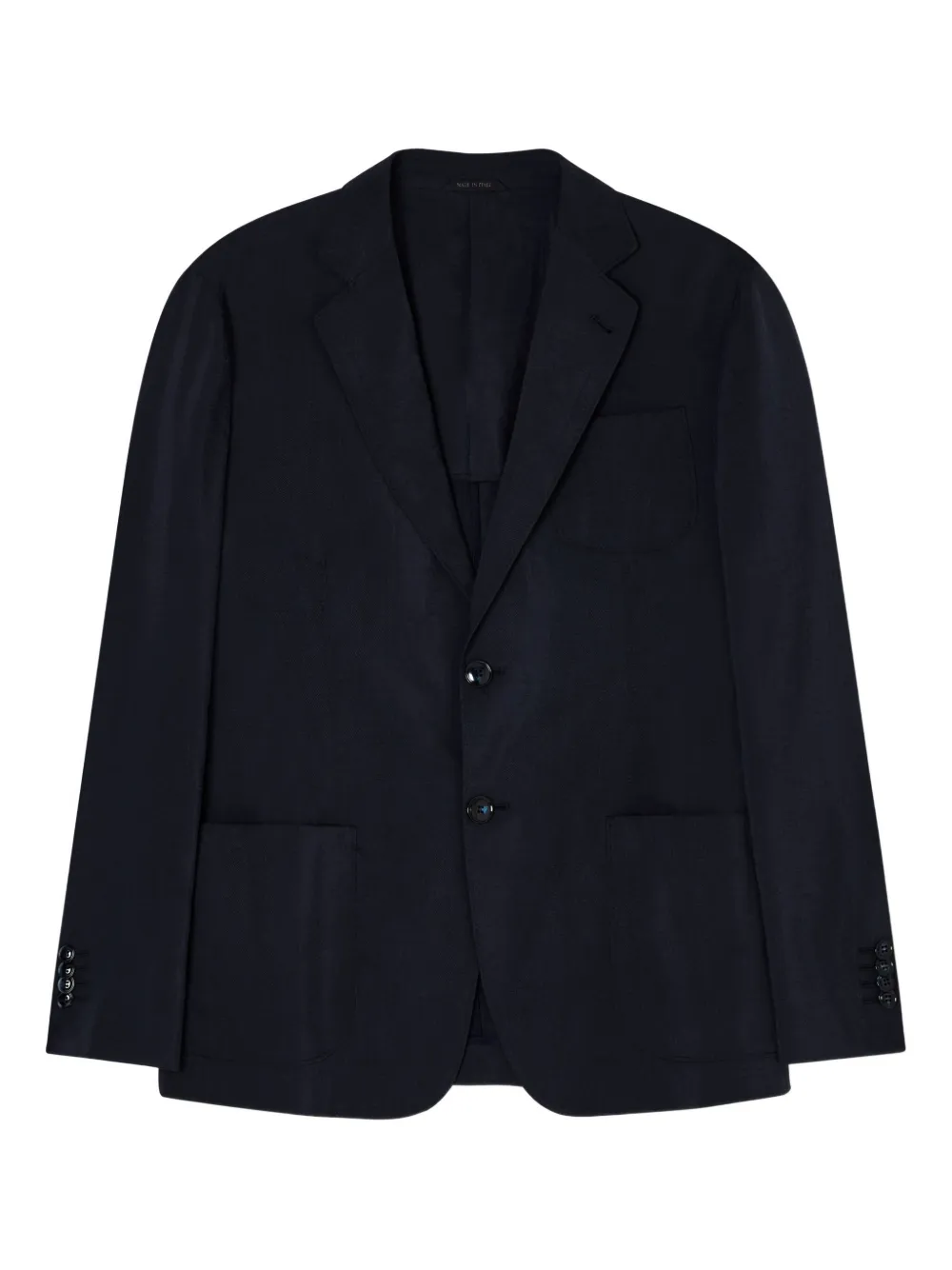 Giorgio Armani Patch-pocket Single-breasted Blazer In Black