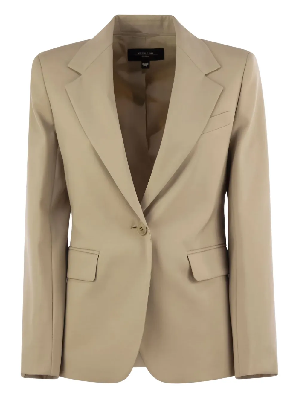 Weekend Max Mara Tailored Jacket With Flap Pockets And Back Vent In Neutral