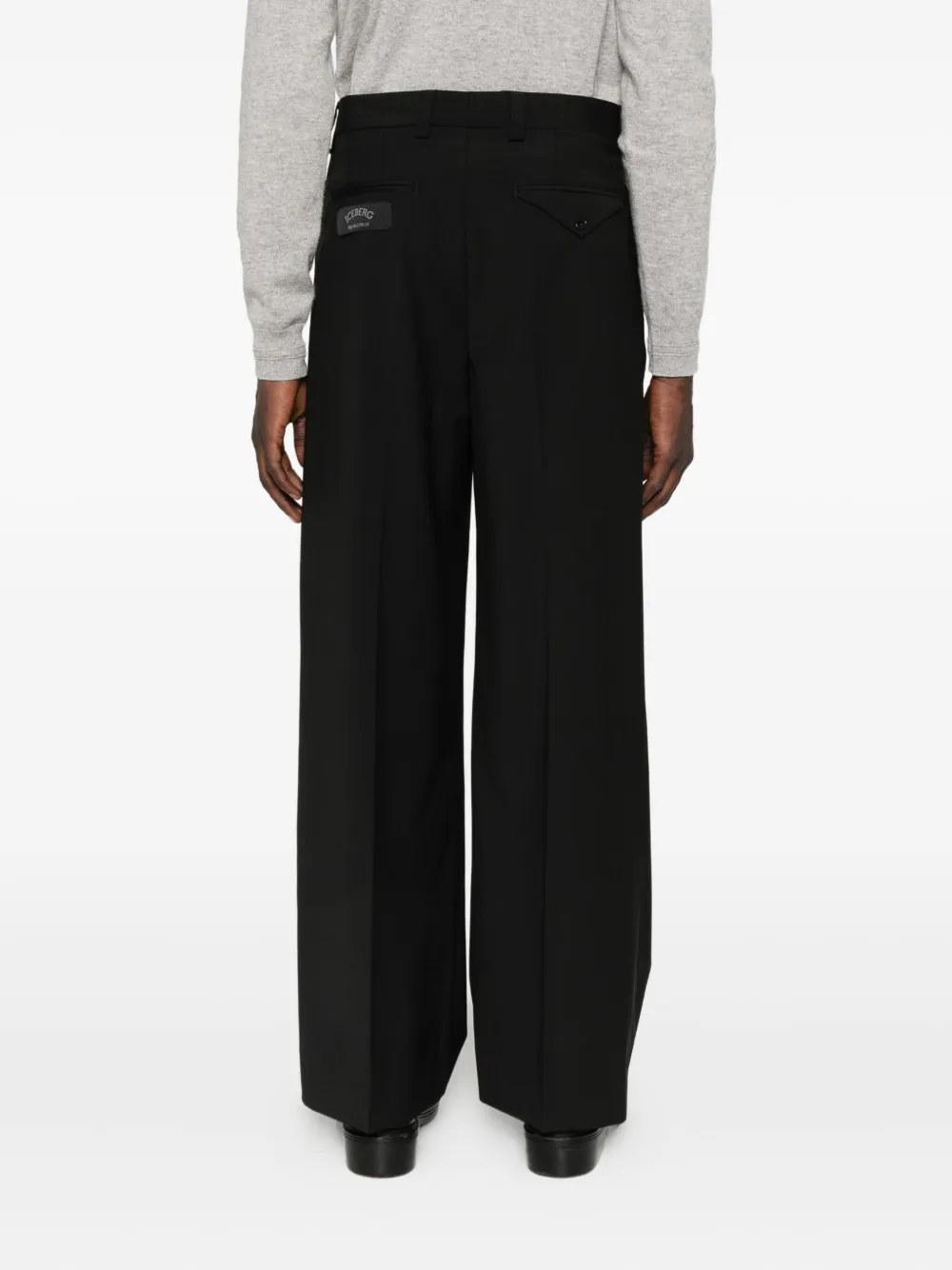 Iceberg pleated wide-leg trousers Zwart