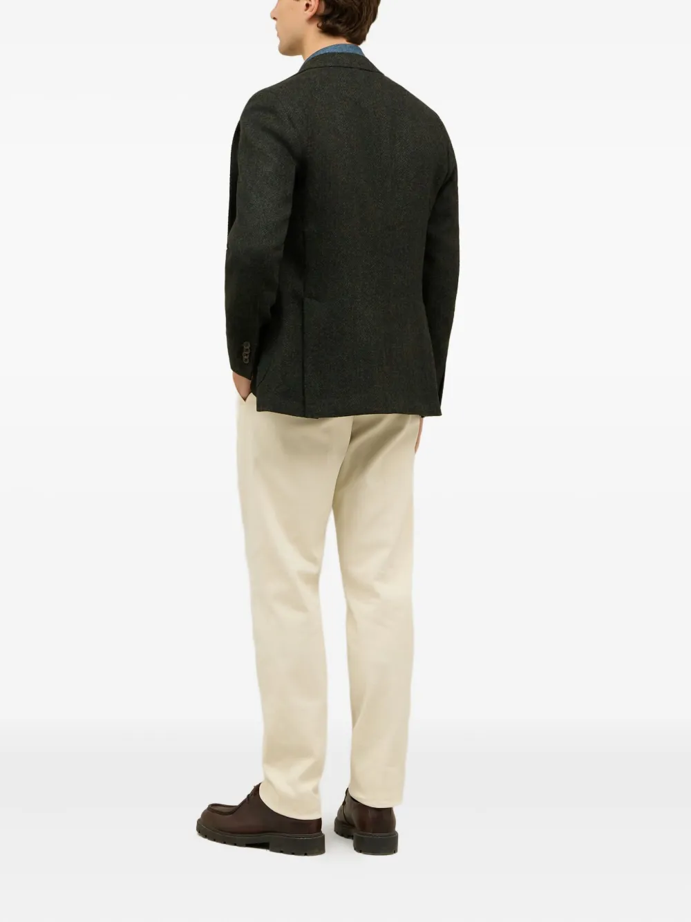 Boglioli Shetland blazer met enkele rij knopen Groen