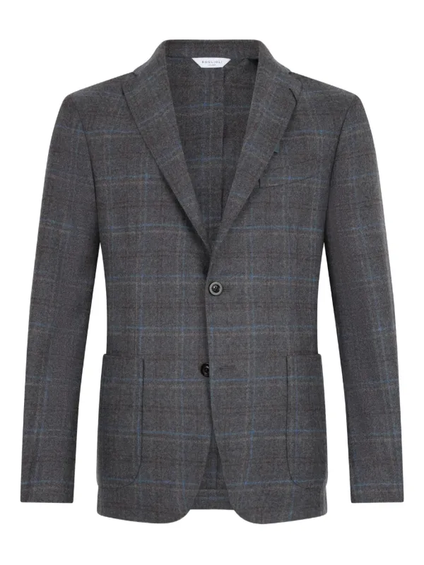 <美品>BOGLIOLI グレー チェック ウール ジャケット サイズ42 美品>BOGLIOLI グレー チェック ウール ジャケット サイズ42