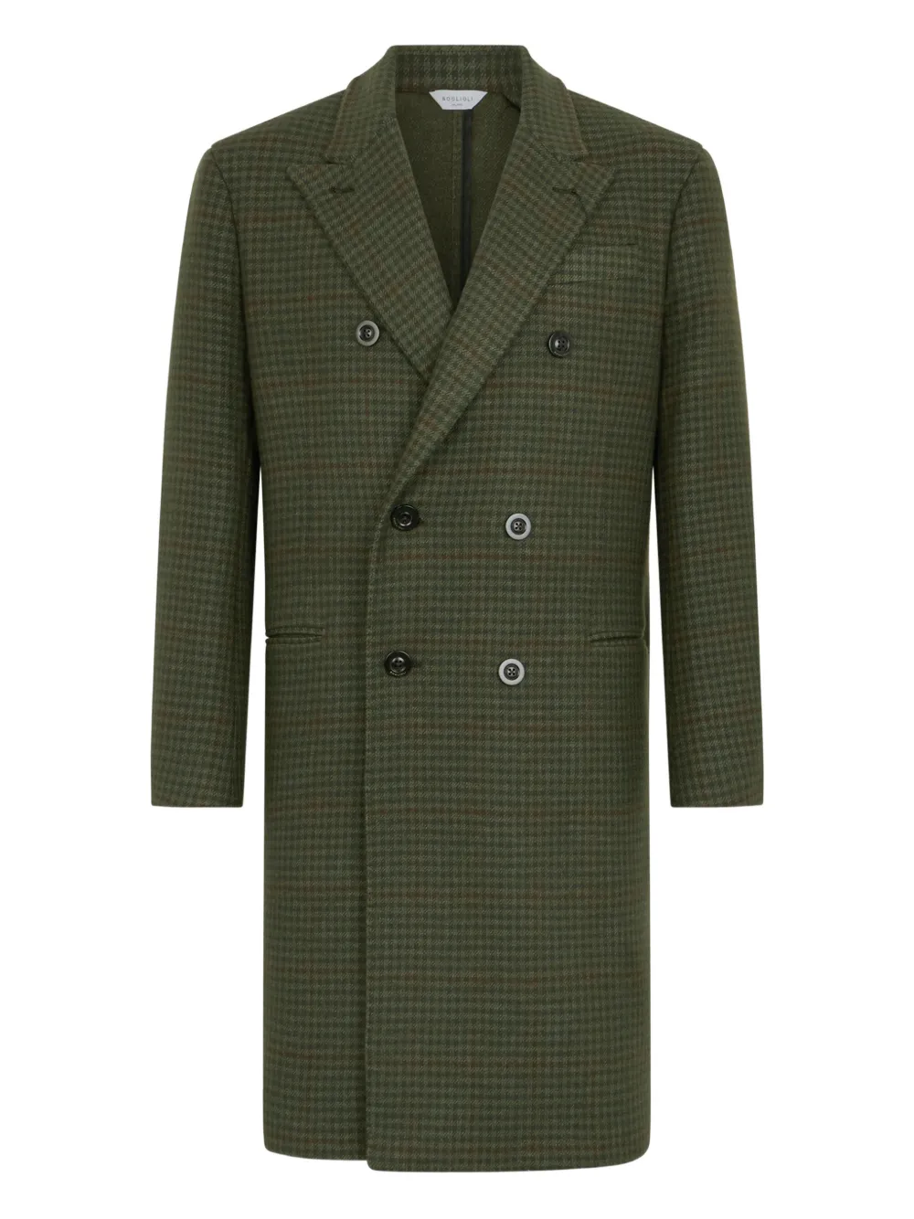 Boglioli double-breasted check coat | Green | Image 1