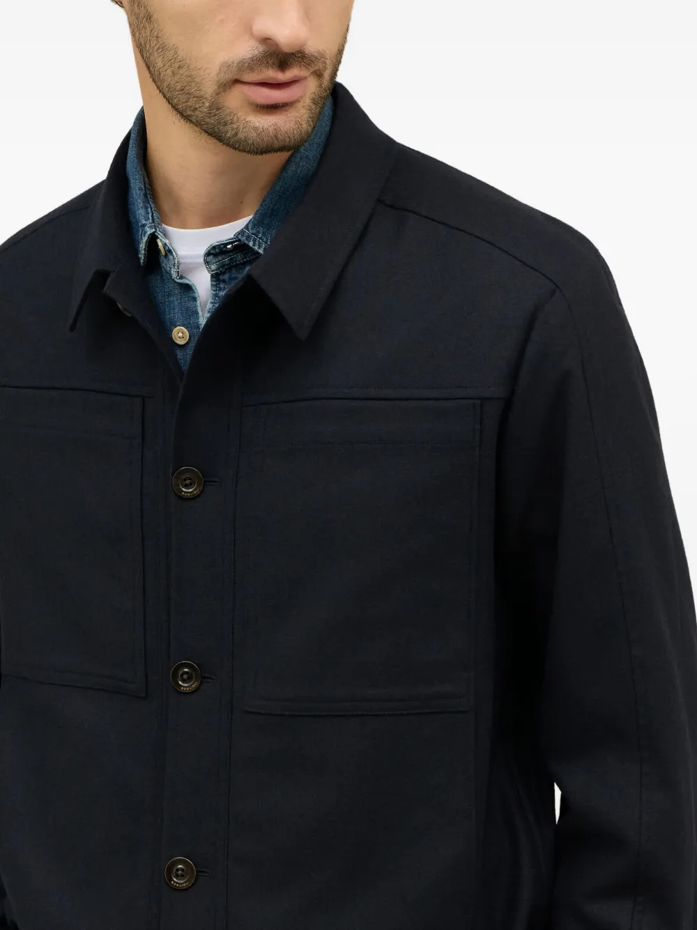 Boglioli Jack met knoopsluiting Blauw