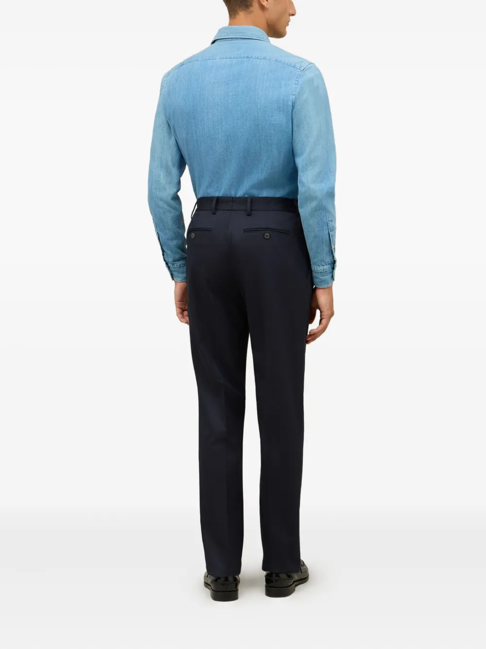 Boglioli Broek met geplooide voorkant Blauw