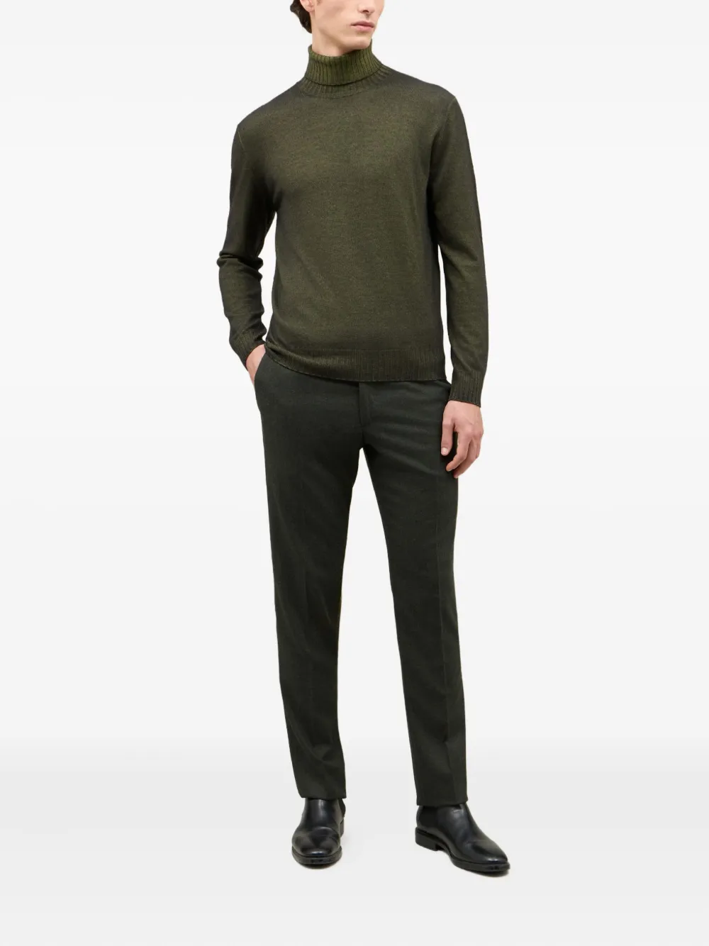 Boglioli turtleneck ribbed-hem sweater Groen