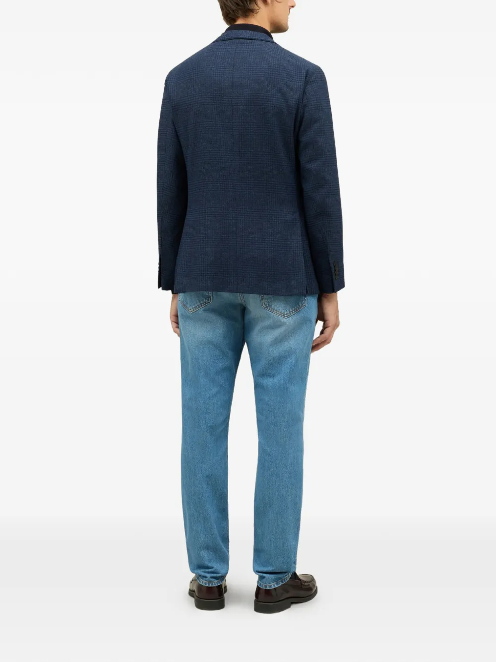  Boglioli Check Single-breasted Jacket - Blue 