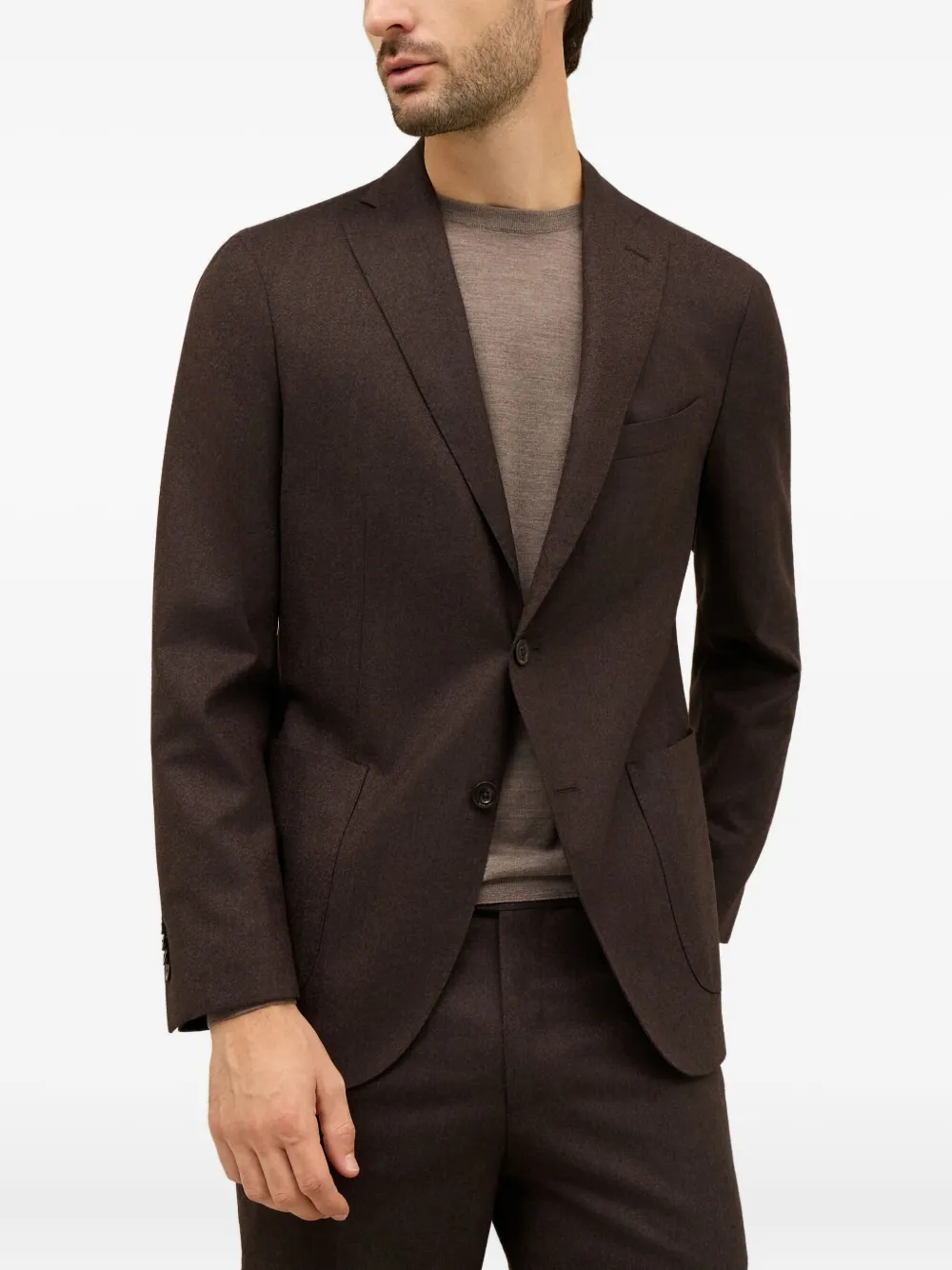 Boglioli Pak met enkele rij knopen Bruin