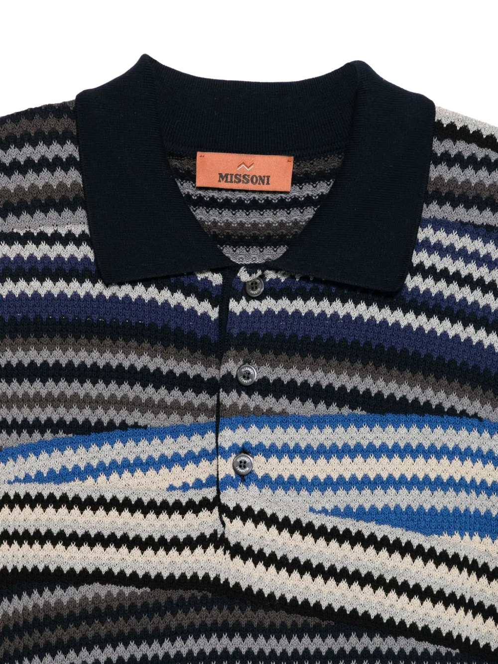 Missoni Gestreept poloshirt met zigzag-patroon Zwart