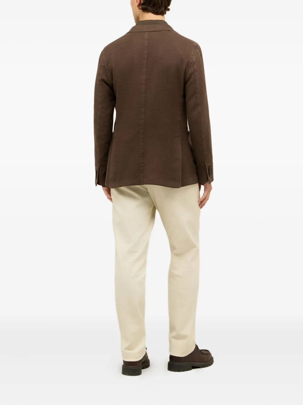 Boglioli Blazer met bewerkte revers Bruin