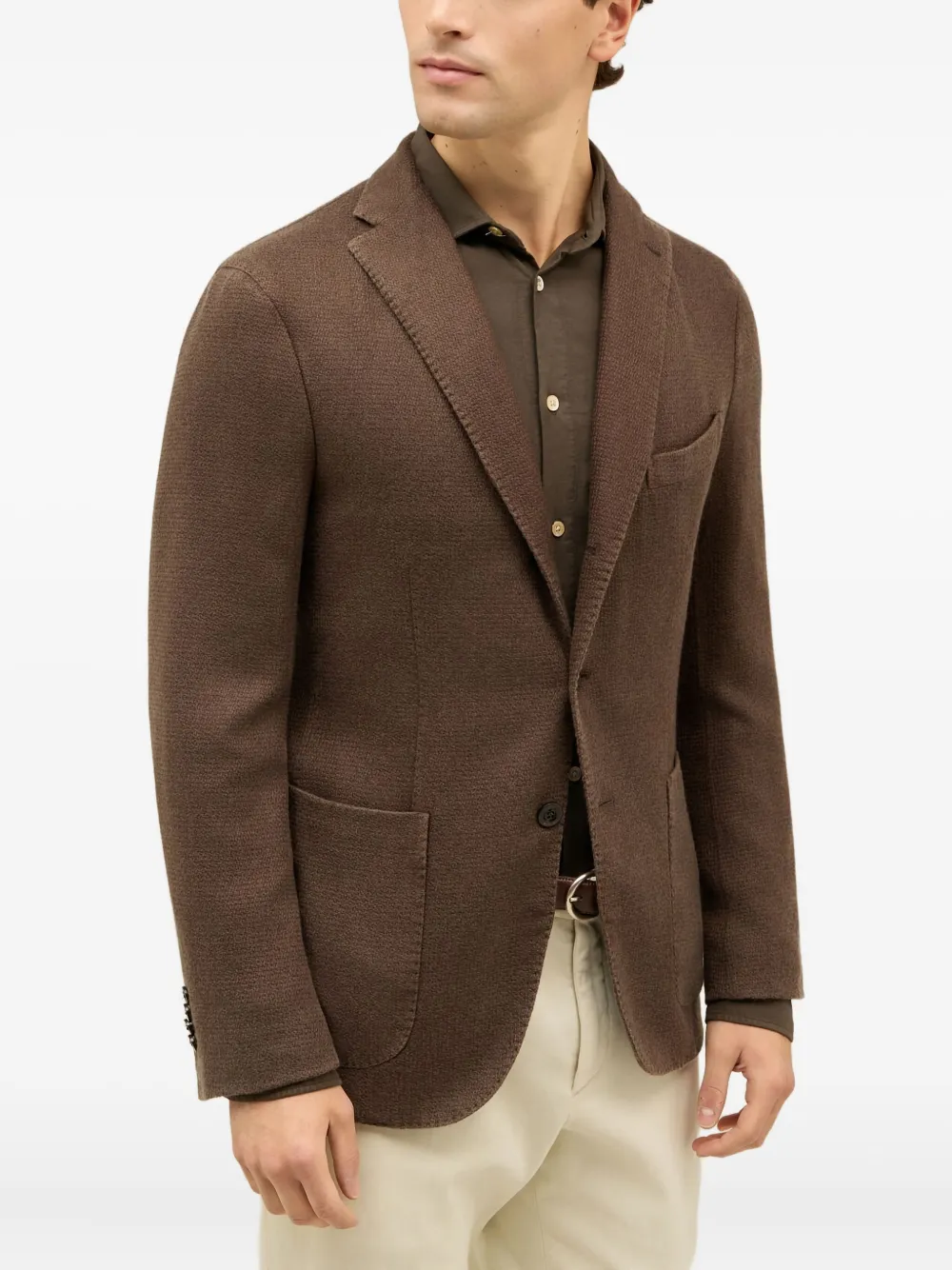 Boglioli Blazer met bewerkte revers Bruin
