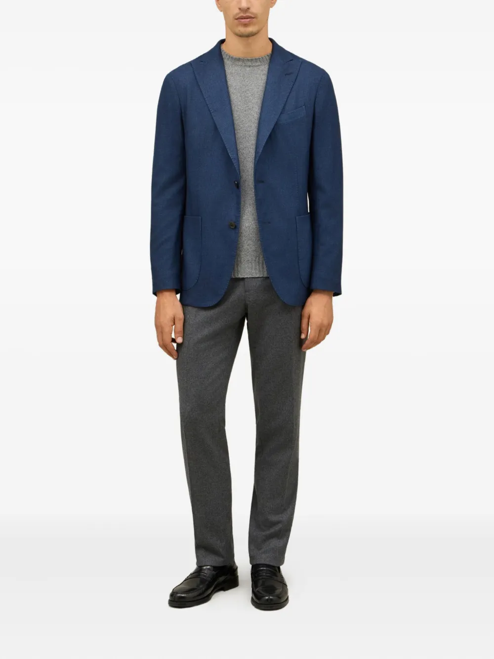 Boglioli Blazer met enkele rij knopen Blauw