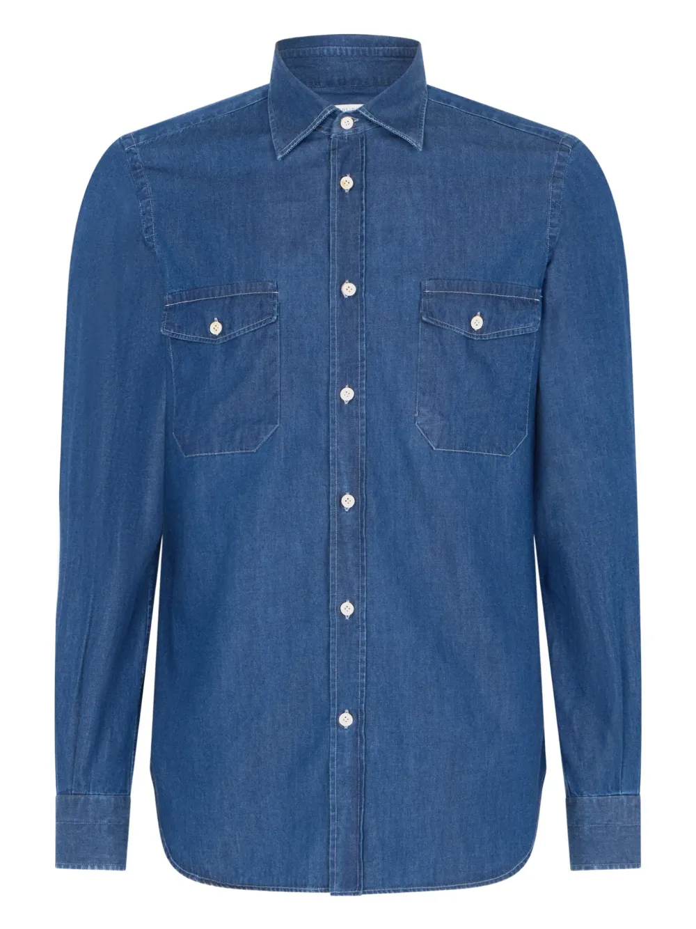 Boglioli double-pocket denim shirt Blauw