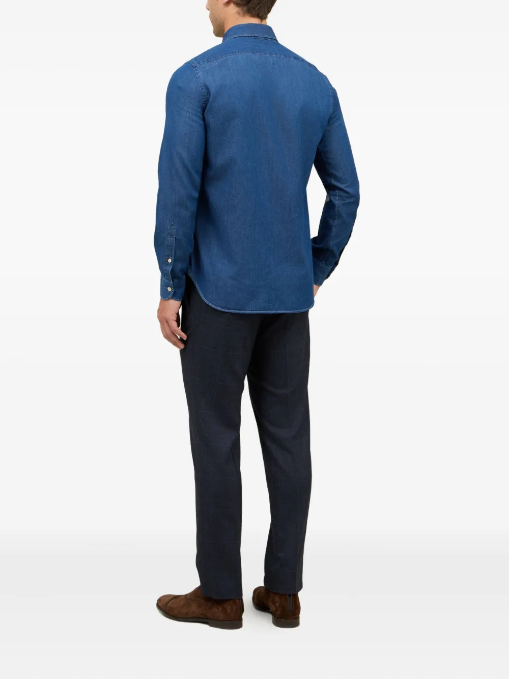 Boglioli double-pocket denim shirt Blauw