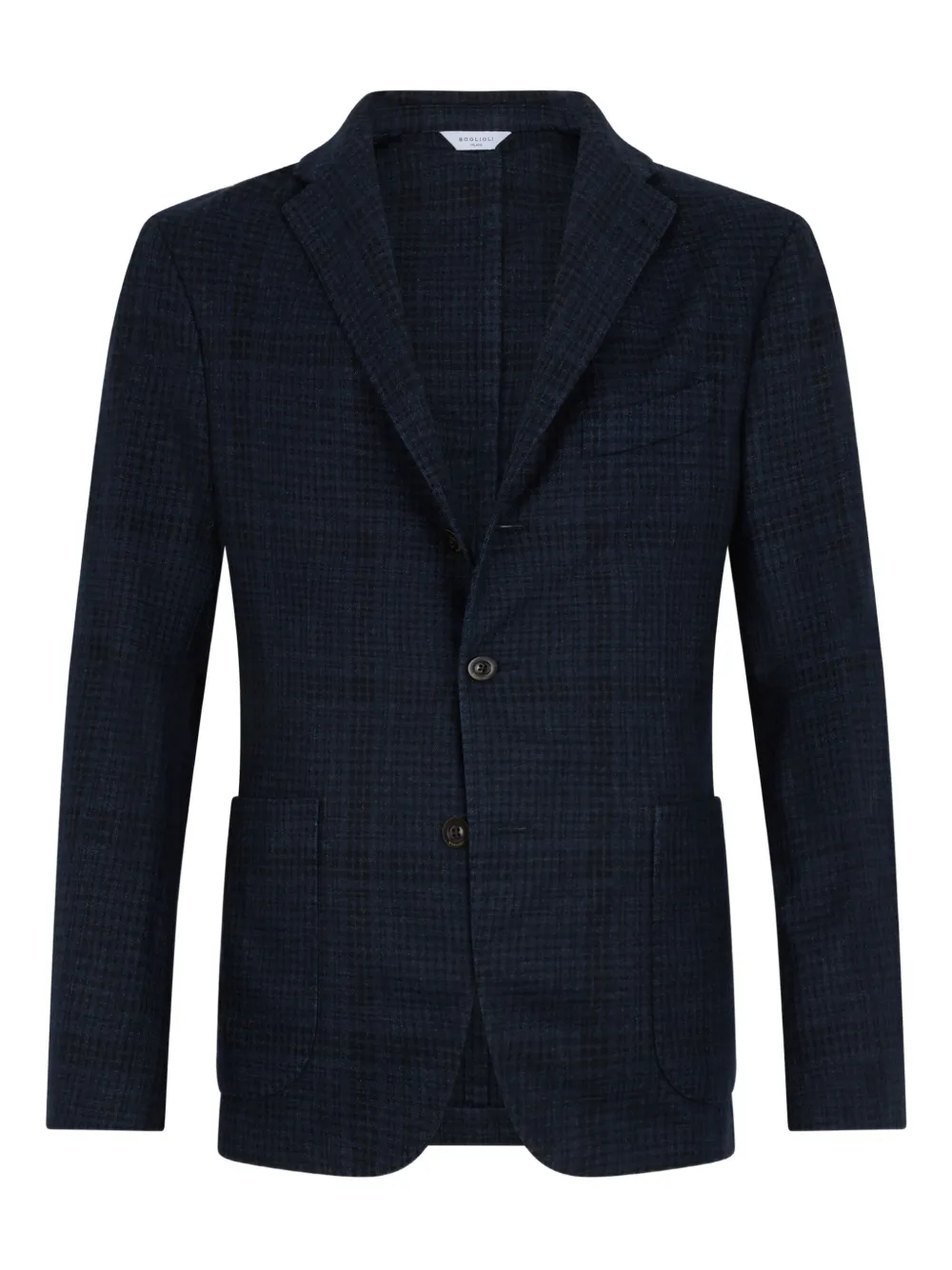 Boglioli checked single-breasted blazer Blauw