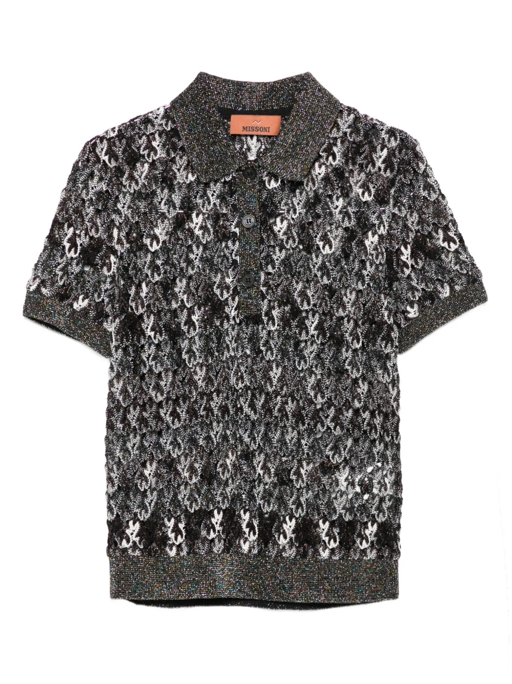 Missoni Knit Polo Top In Brown