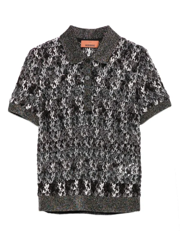 MISSONI check pattern knit polo イタリア製 Missoni Knit Polo Top | Brown | FARFETCH