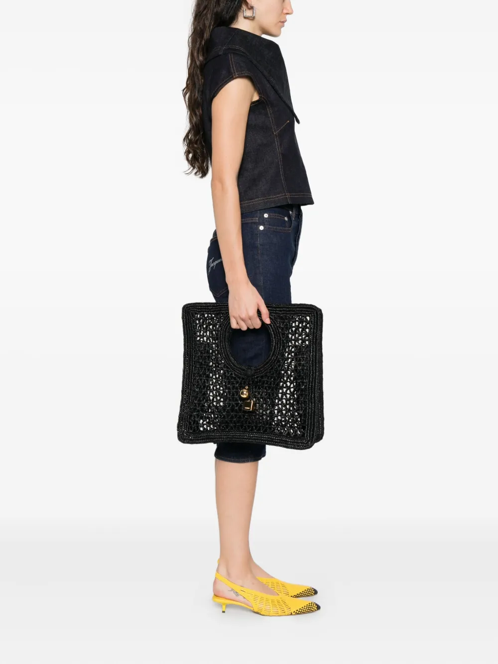 Jacquemus circular-handle raffia tote bag | Image 2