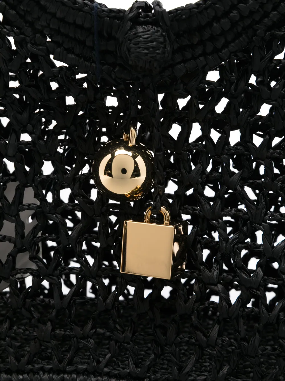 Jacquemus Raffia shopper met ronde handgreep Zwart