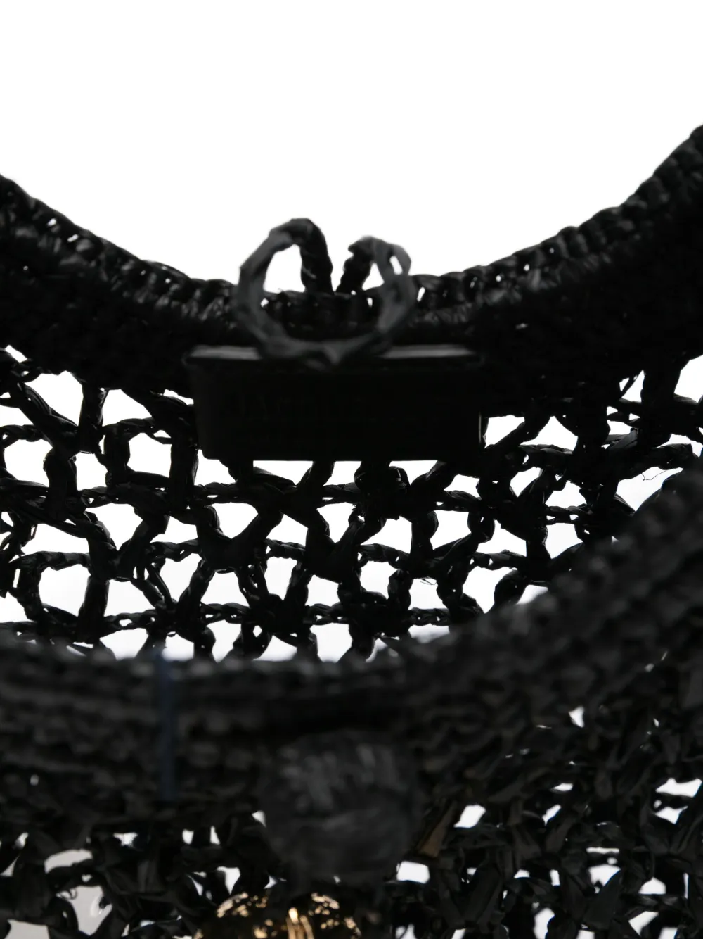 Jacquemus Raffia shopper met ronde handgreep Zwart