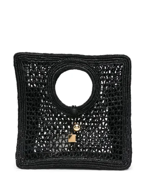 Jacquemus circular-handle raffia tote bag