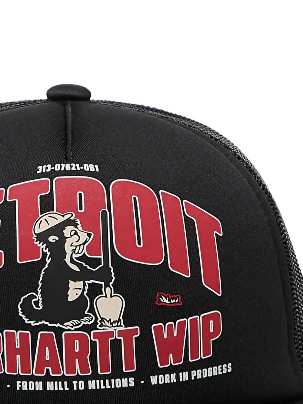 Carhartt WIP detroit-graphic trucker cap Zwart