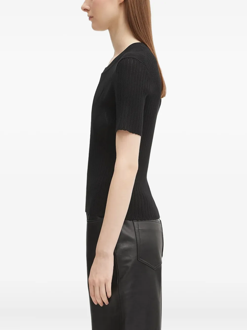 Kenzo Ribgebreide top met diamantpatroon Zwart