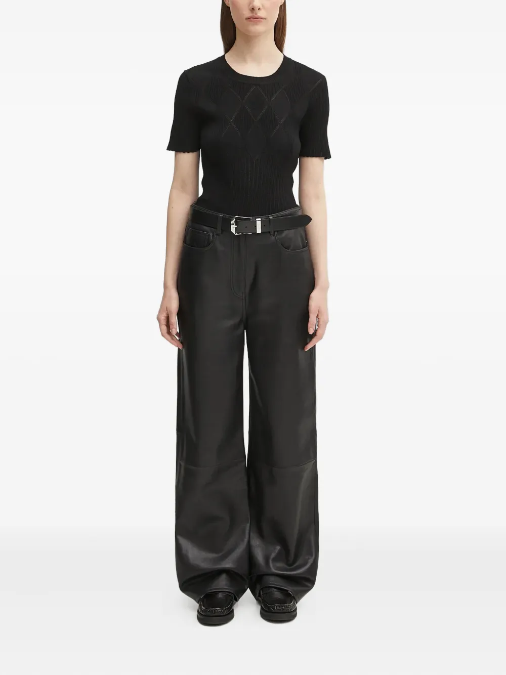 Kenzo Ribgebreide top met diamantpatroon - Zwart