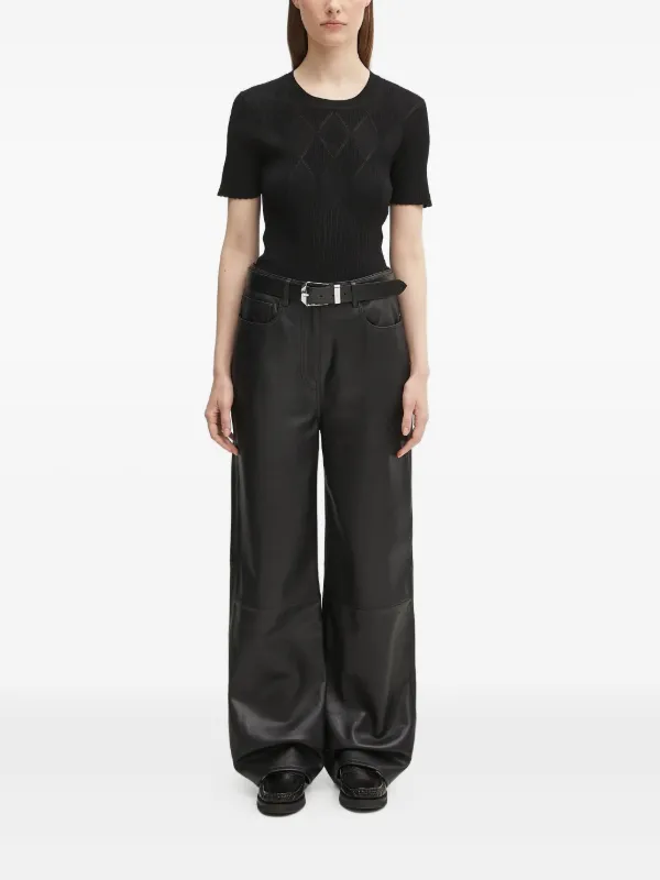 Kenzo ribbed-knit diamond-pattern Top | Black | FARFETCH HK