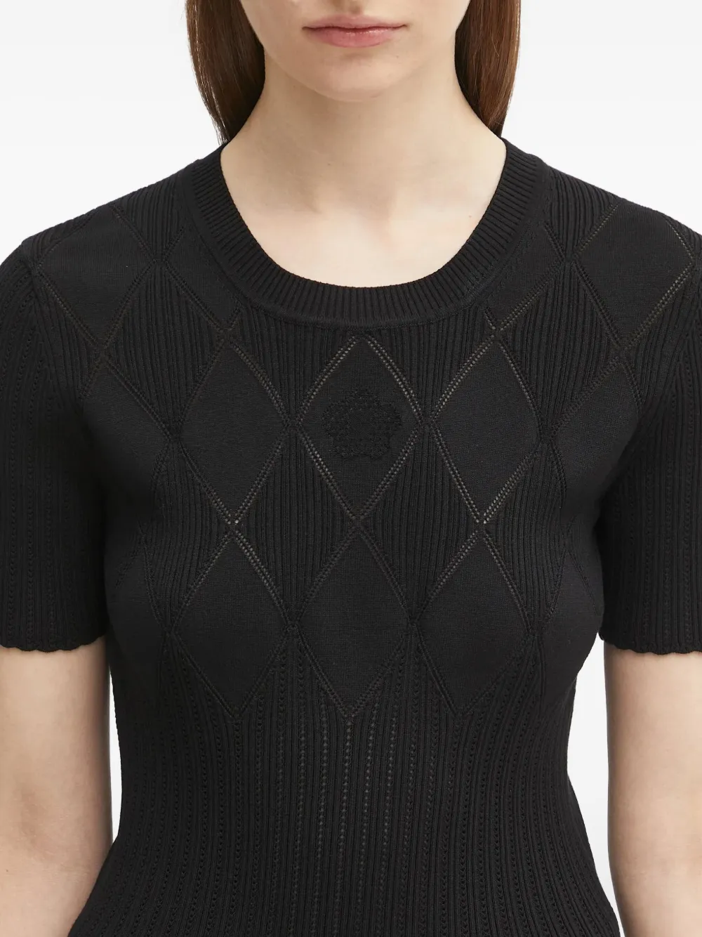 Kenzo Ribgebreide top met diamantpatroon Zwart