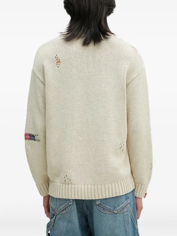Neighborhood ダメージ セーター | ホワイト | FARFETCH JP