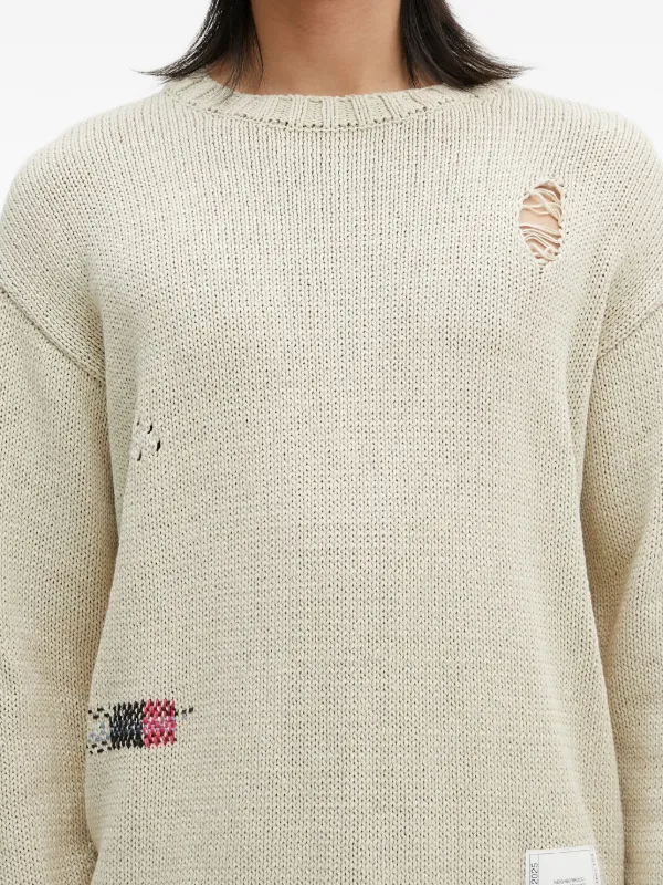 Neighborhood ダメージ セーター | ホワイト | FARFETCH JP