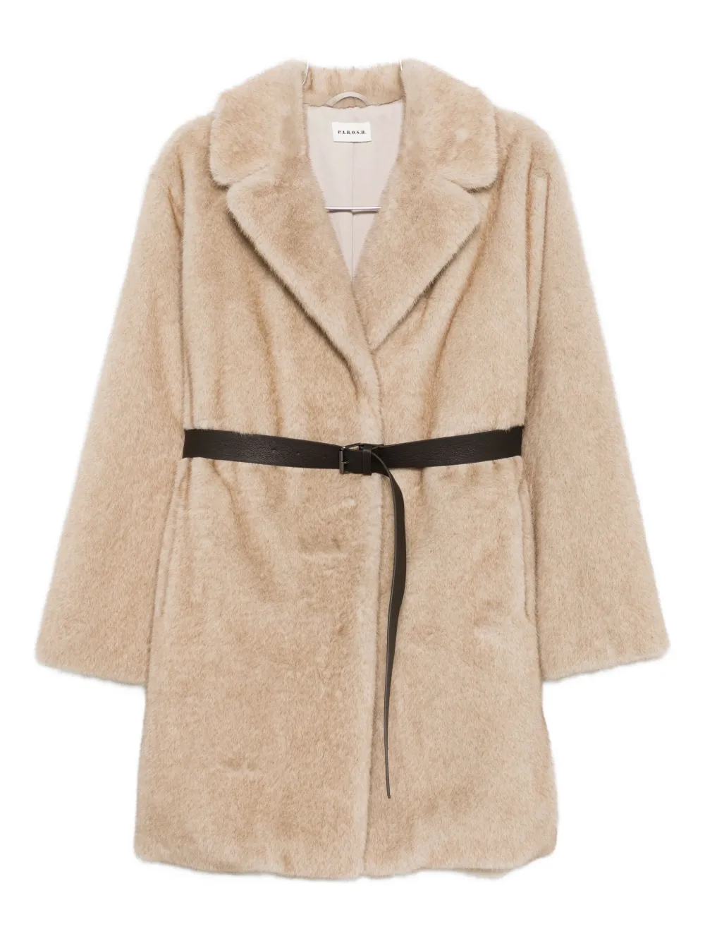 P.a.r.o.s.h Belted Coat In Neutral
