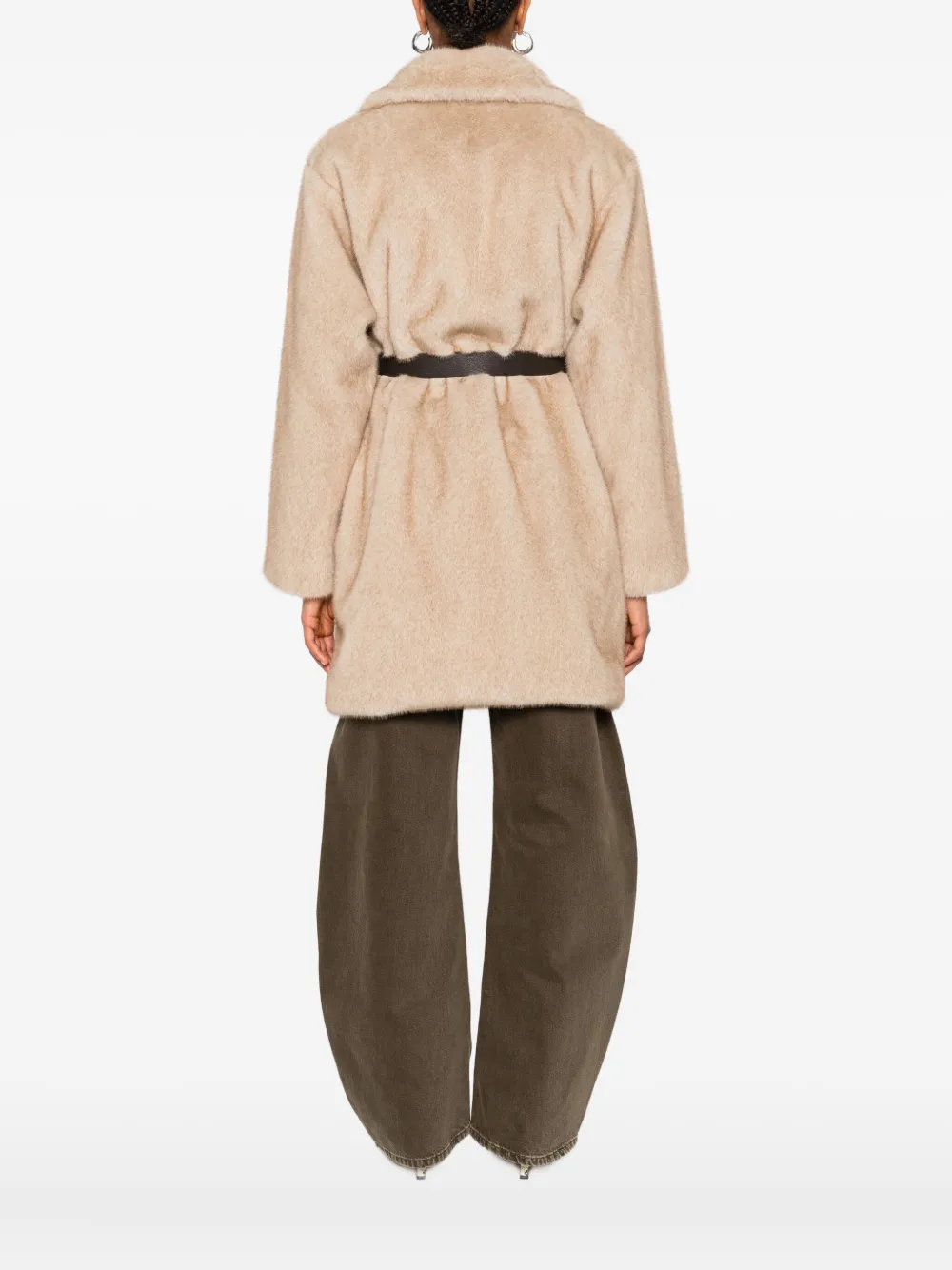 P.a.r.o.s.h Belted Coat In Neutral