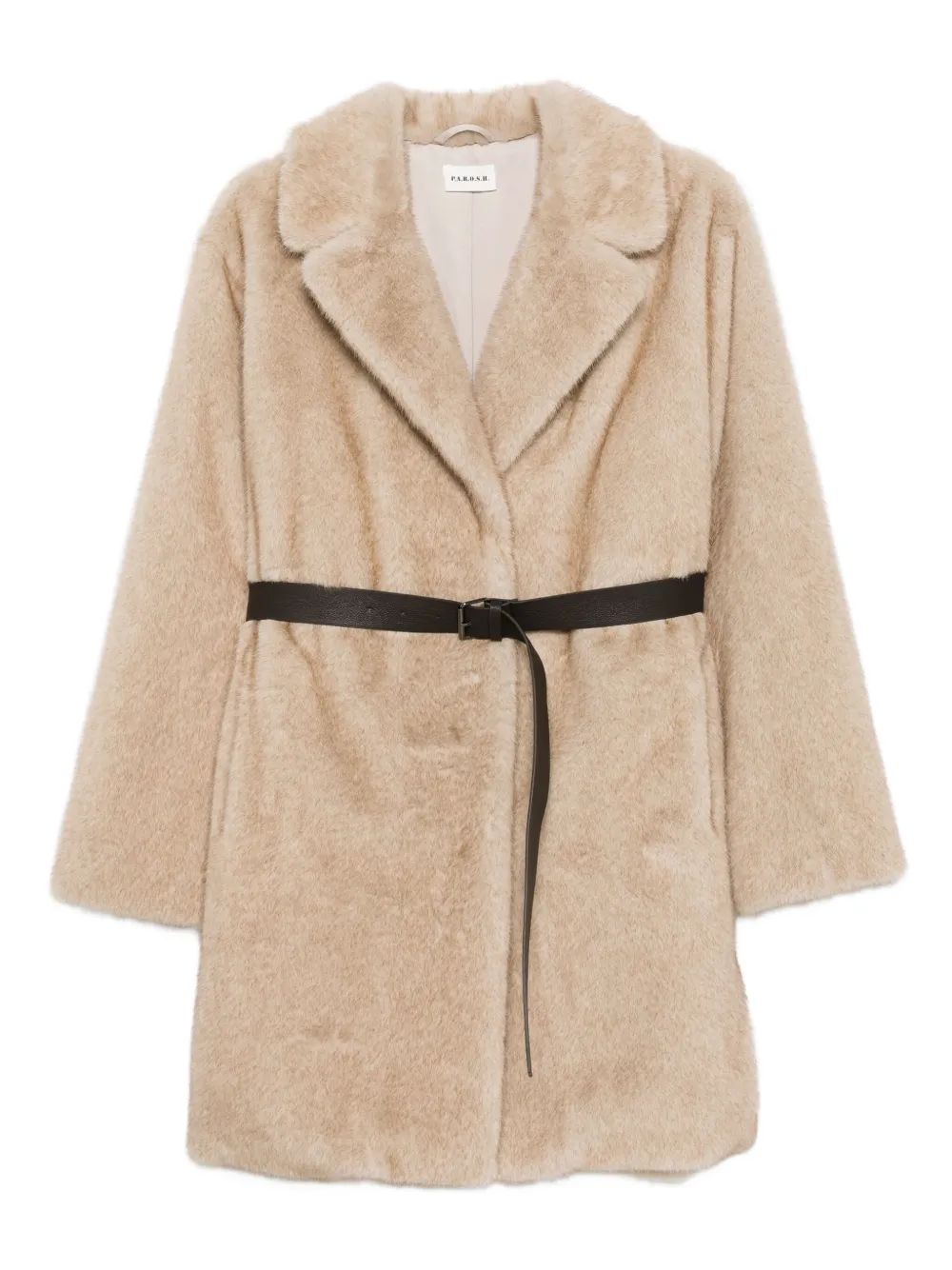 P.A.R.O.S.H. Jas met ceintuur Beige