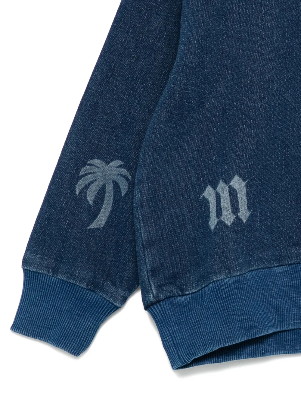 Palm Angels Kids Sweater met logo Blauw