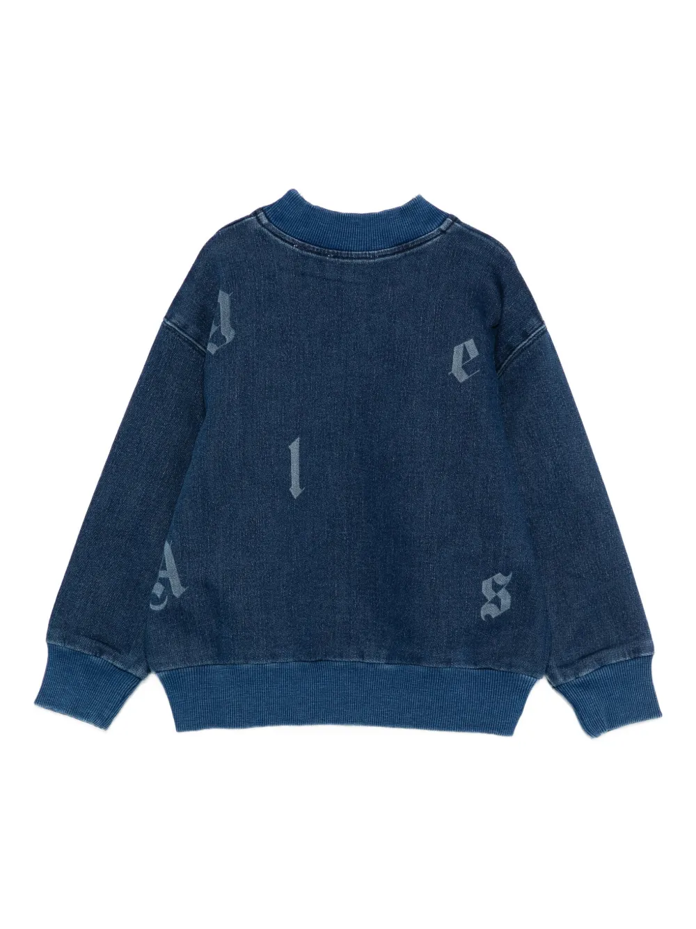 Palm Angels Kids Sweater met logo Blauw