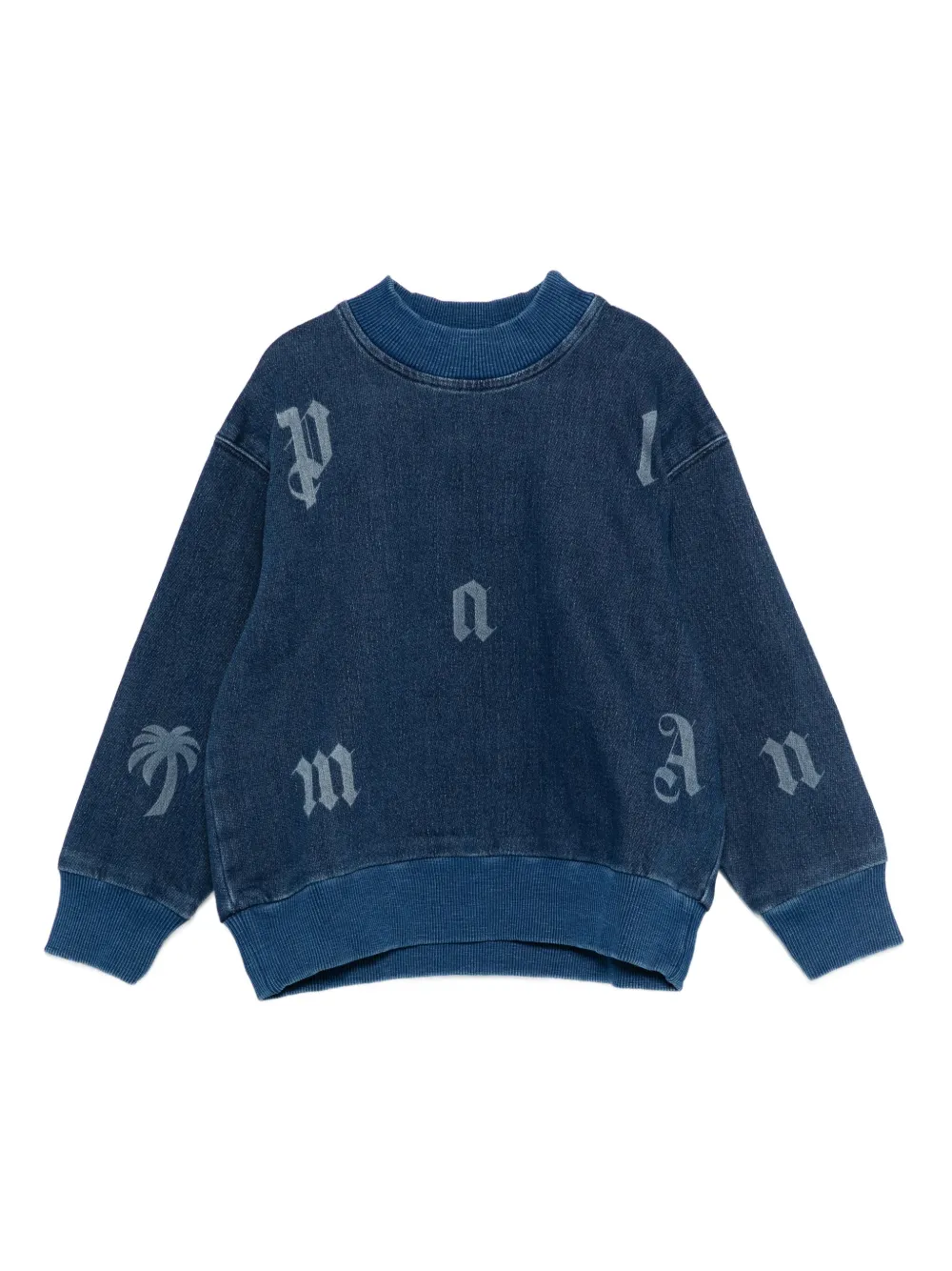 Palm Angels Kids Sweater met logo Blauw
