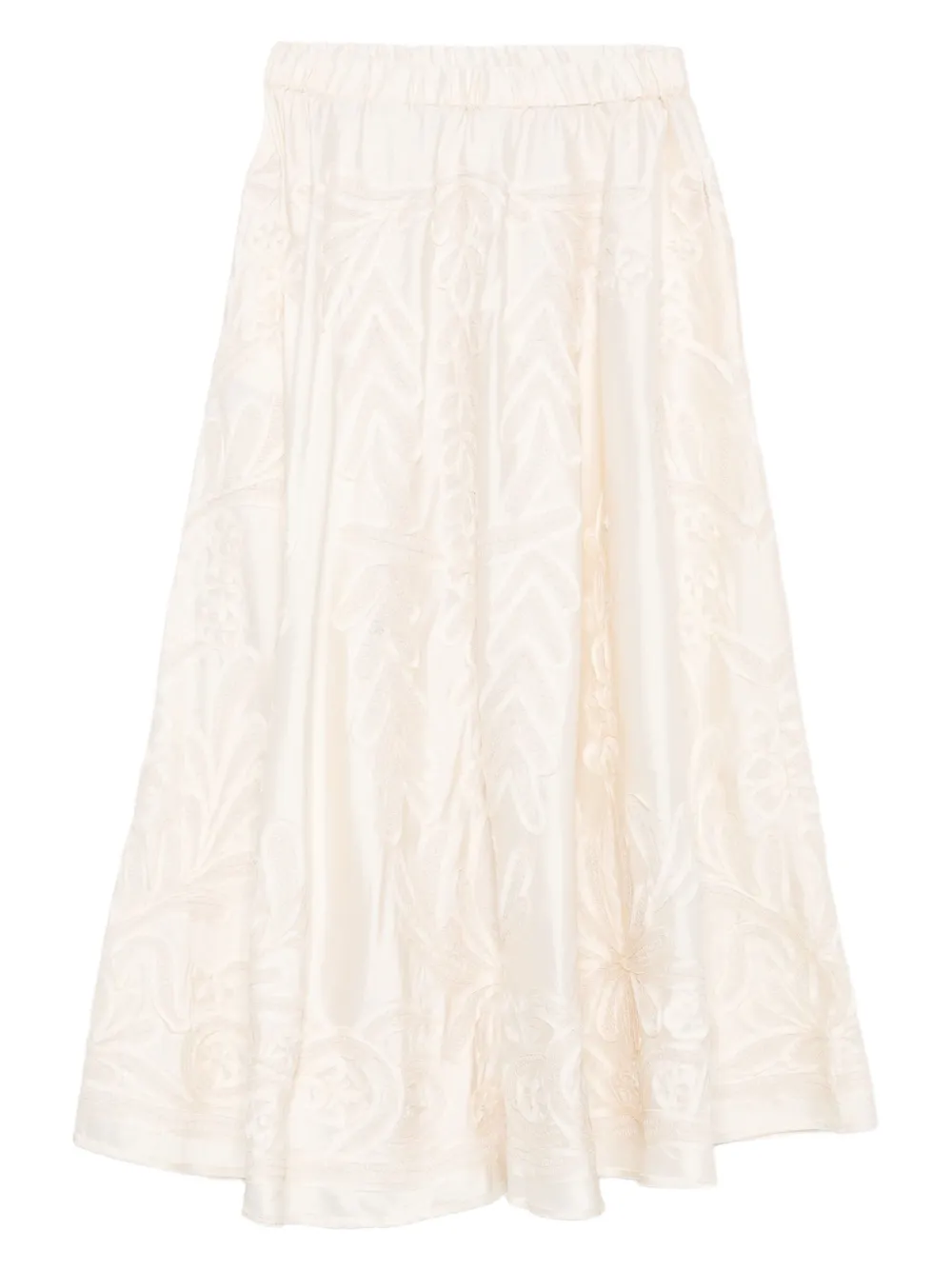 P.A.R.O.S.H. embroidered-detail flared maxi skirt | Neutrals | Image 1