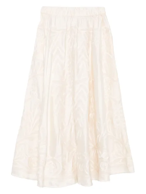 P.A.R.O.S.H. embroidered-detail flared maxi skirt