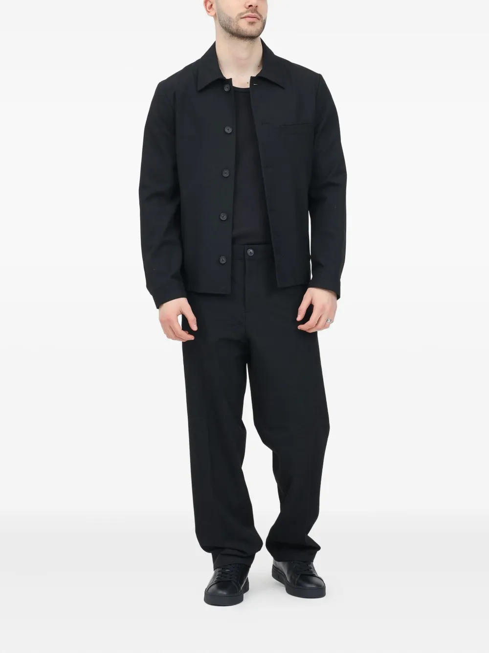 SELECTED Broek met knopen - Zwart