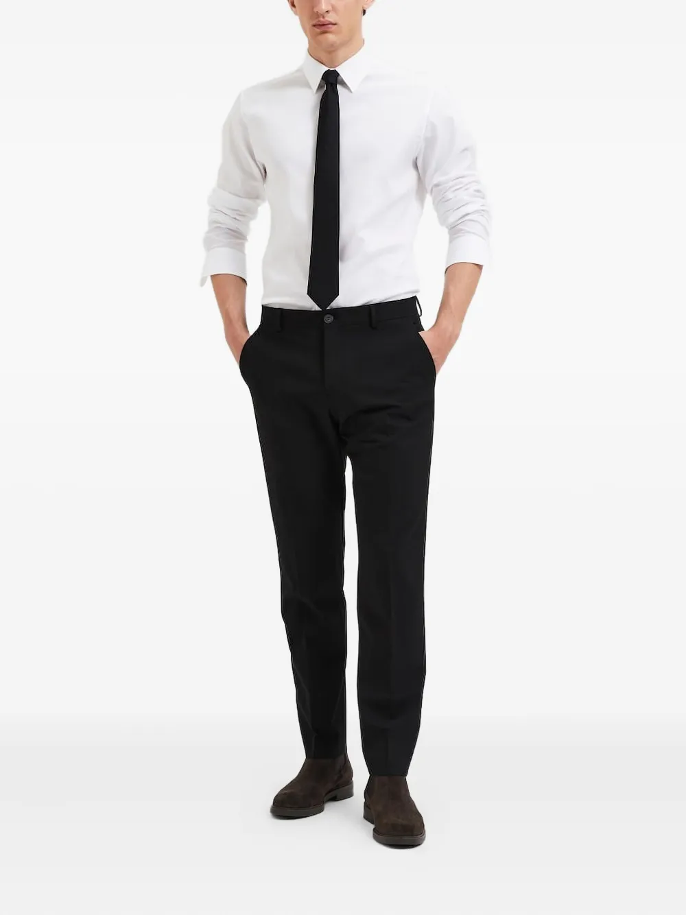 SELECTED Broek met knoopsluiting - Zwart