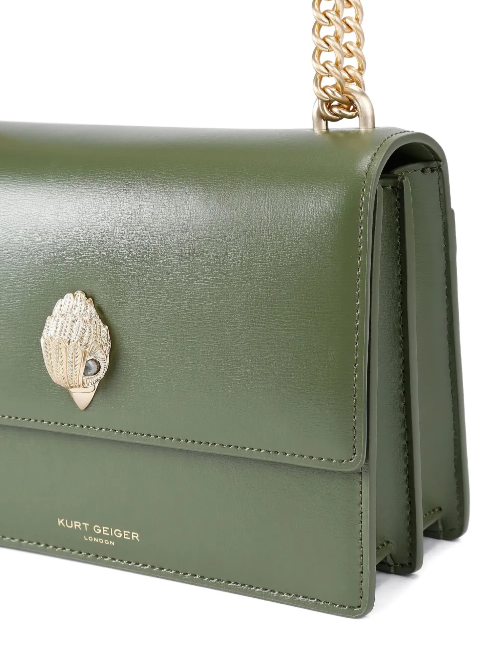 Kurt Geiger Shoreditch Embellished Cross Body Bag In Green